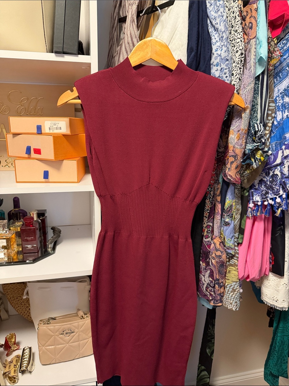 Guess Sleeveless Knit Dress - Burgundy Wine